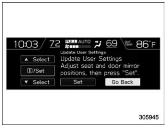 Subaru Forester. Update User Settings